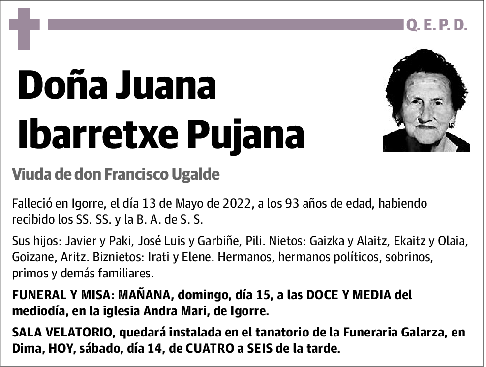 Juana Ibarretxe Pujana