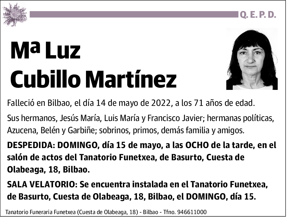 María Luz Cubillo Martínez