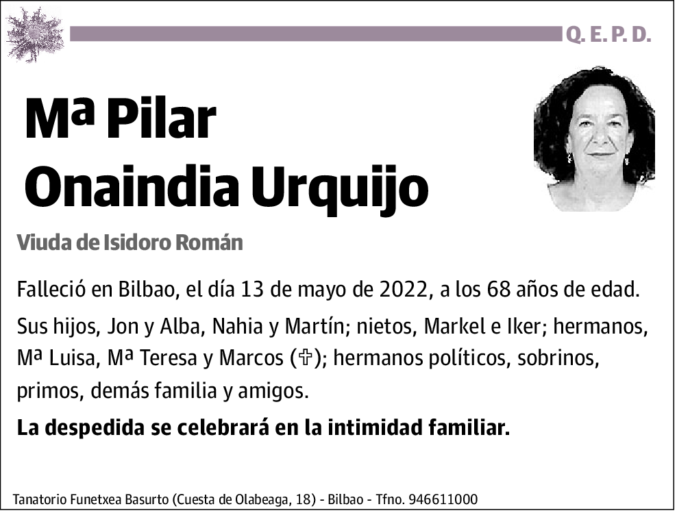 María Pilar Onaindia Urquijo