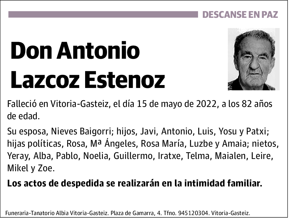 Antonio Lazcoz Estenoz