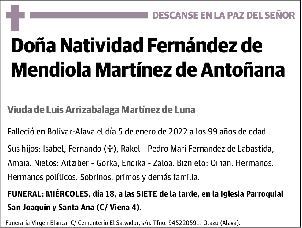 Natividad Fernández de Mendiola Martínez de Antoñana