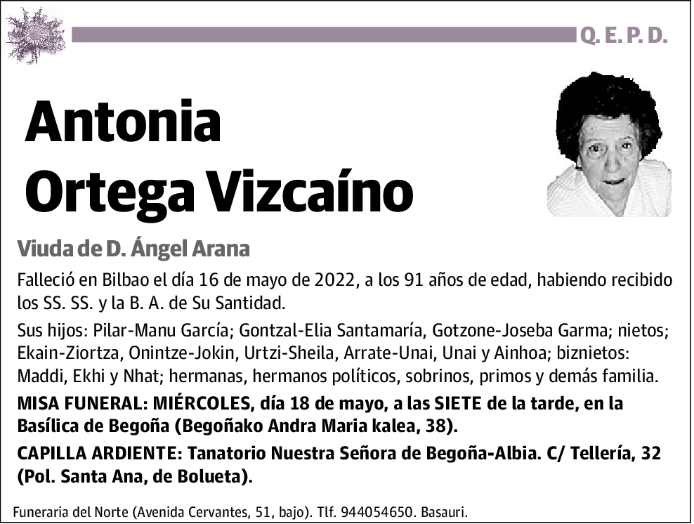 Antonia Ortega Vizcaíno