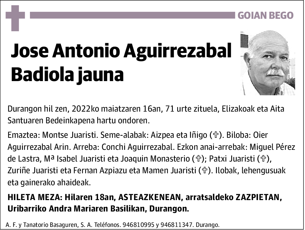 Jose Antonio Aguirrezabal Badiola