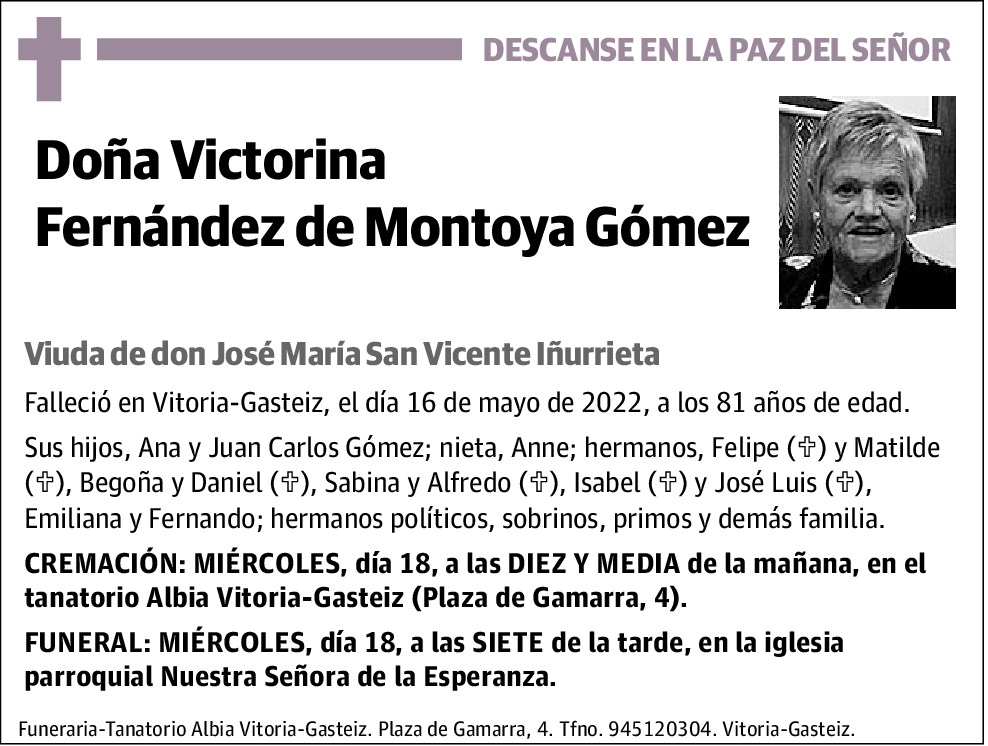 Victorina Fernández de Montoya Gómez