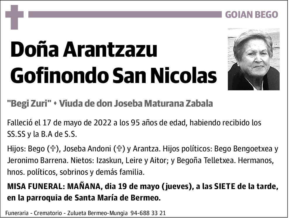 Arantzazu Gofinondo San Nicolas