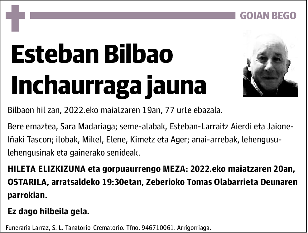 Esteban Bilbao Inchaurraga