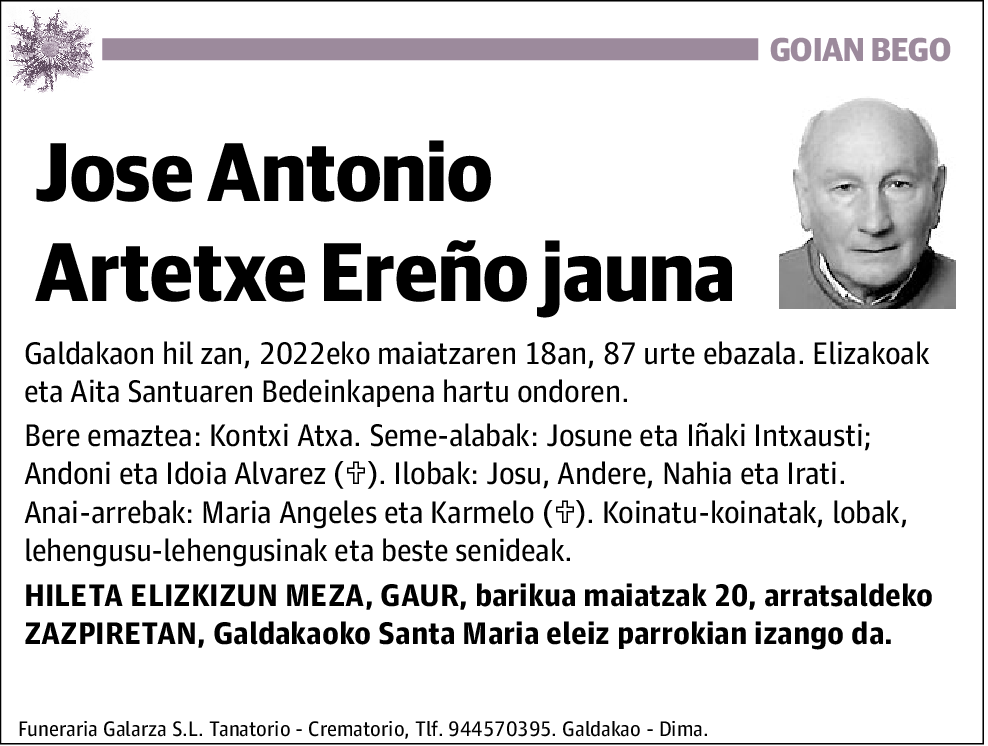 Jose Antonio Artetxe Ereño