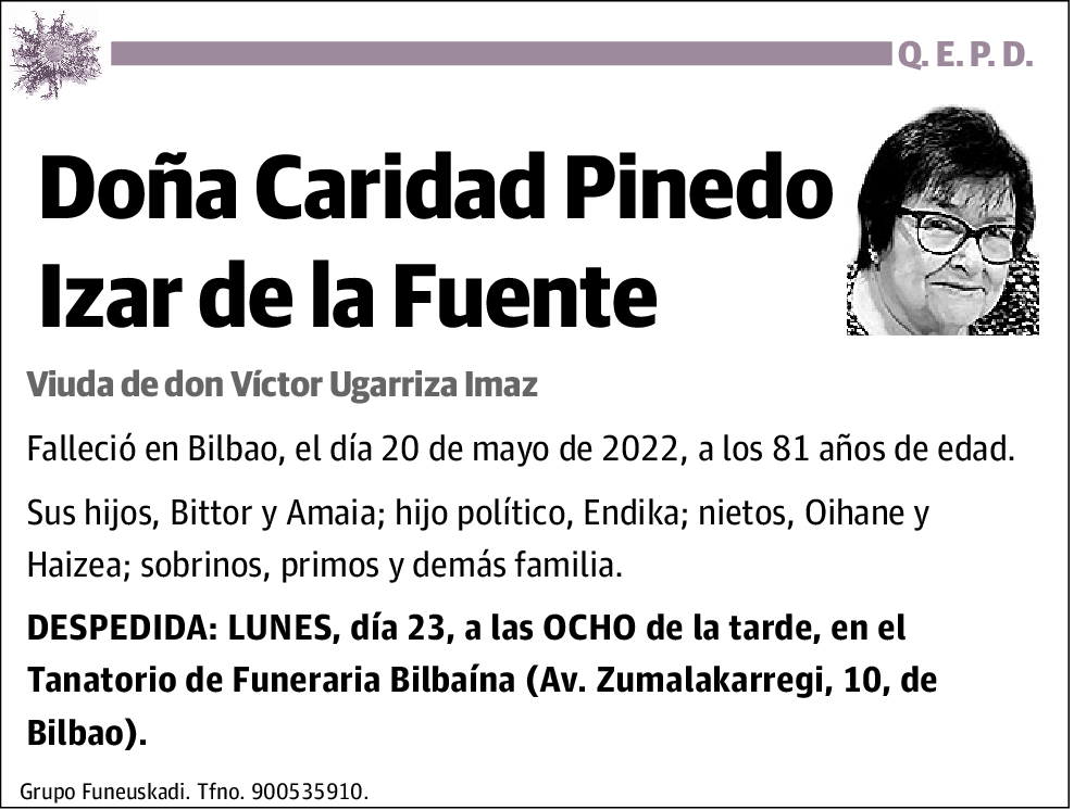 Caridad Pinedo Izar de la Fuente