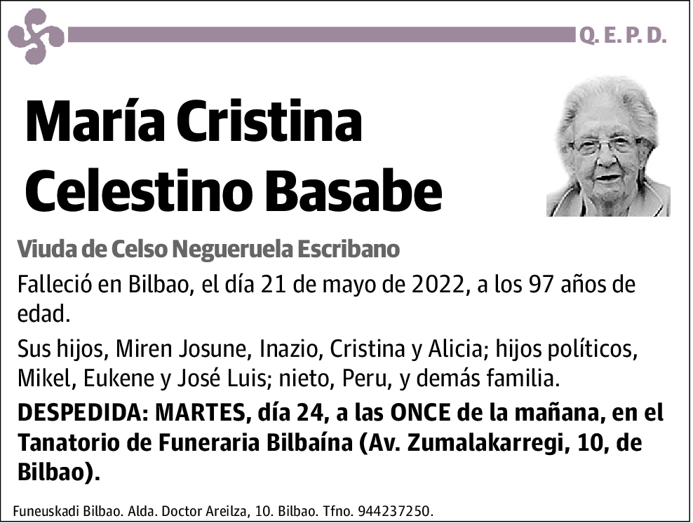 María Cristina Celestino Basabe