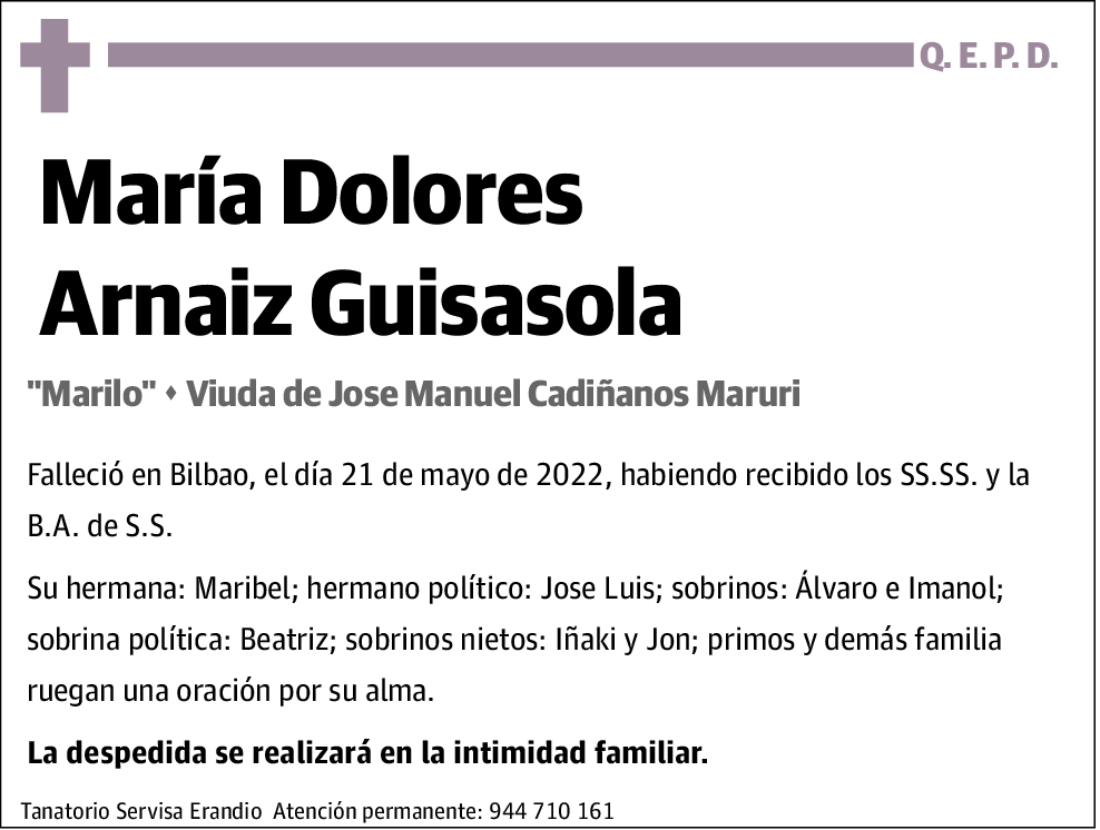 María Dolores Arnaiz Guisasola