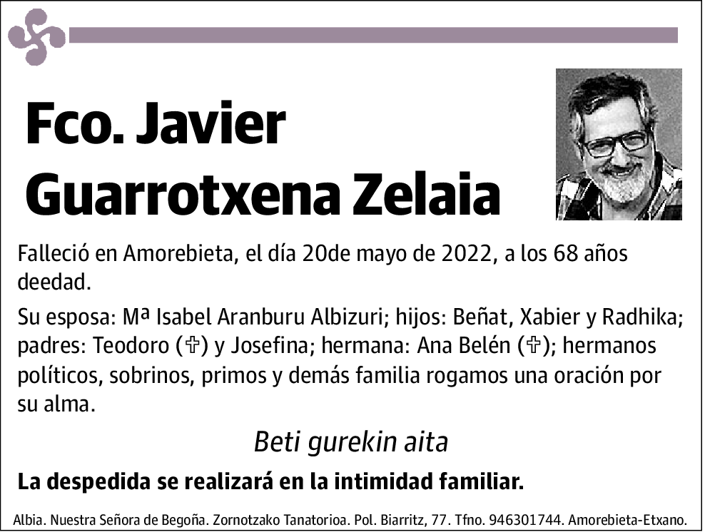 Fco Javier Guarrotxena Zelaia