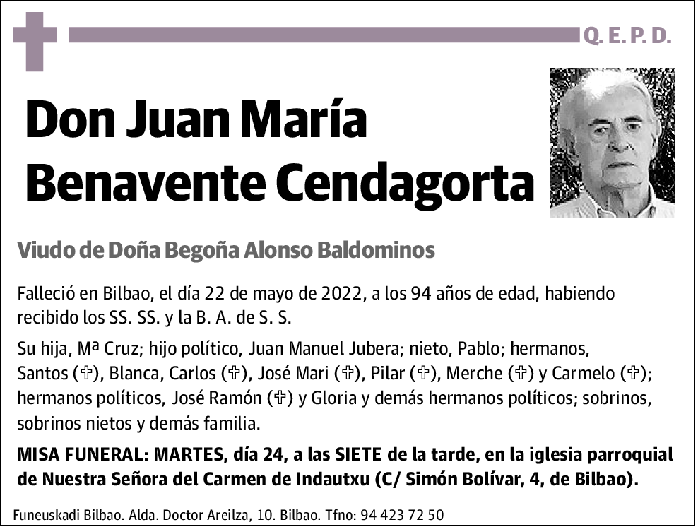 Juan María Benavente Cendagorta