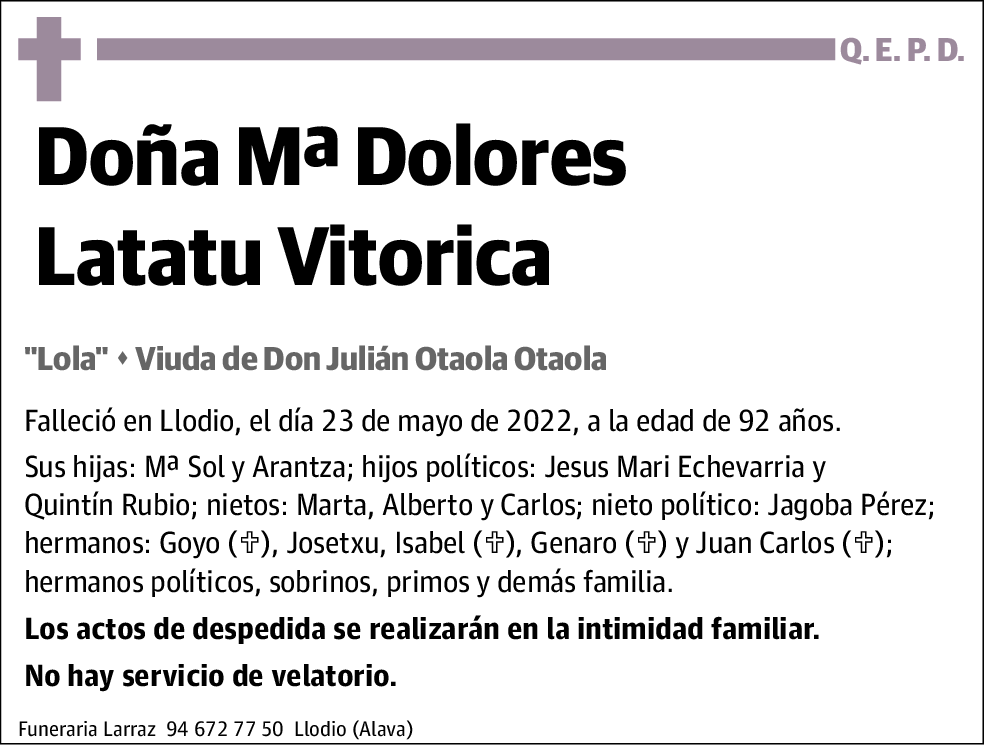 María Dolores Latatu Vitorica