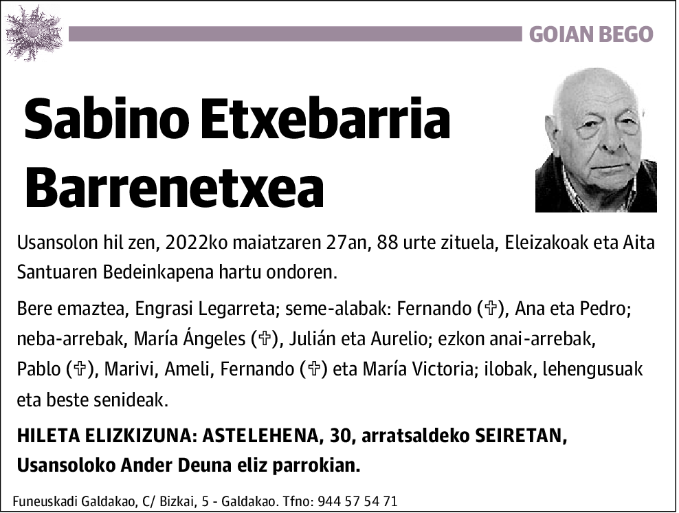 Sabino Etxebarria Barrenetxea