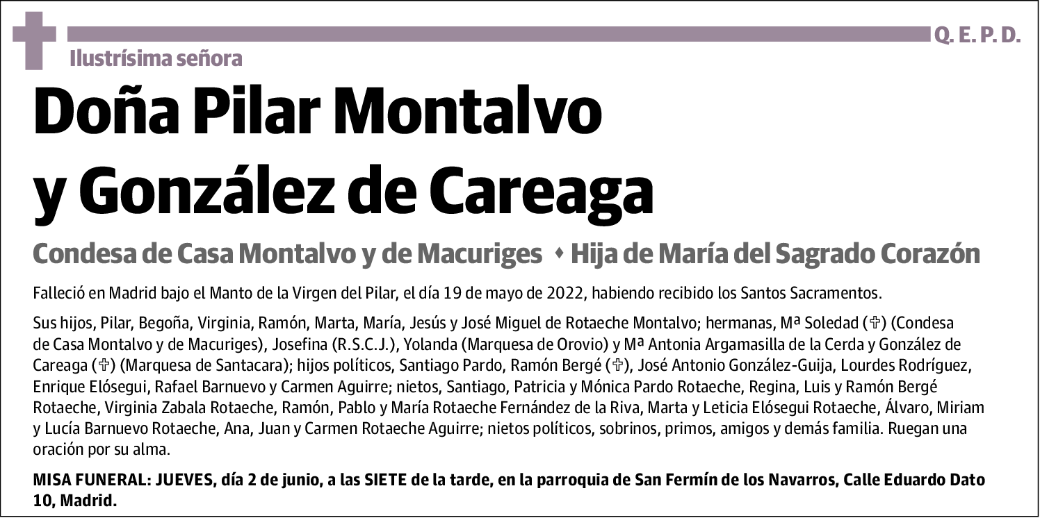 Pilar Montalvo Y Gonzalez De Careaga