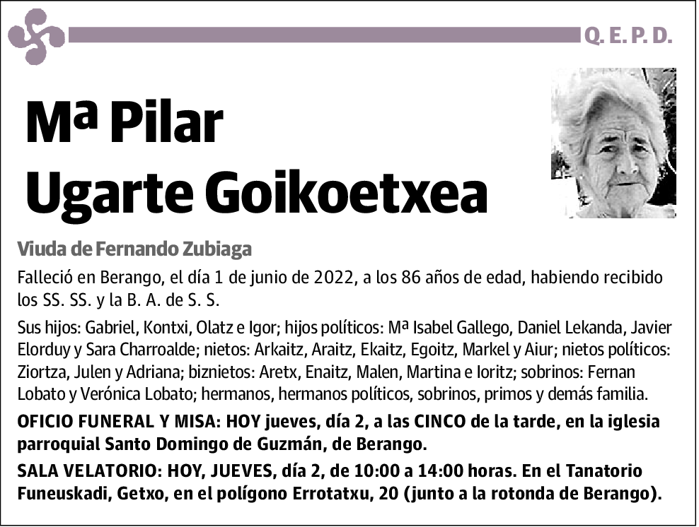 María Pilar Ugarte Goikoetxea