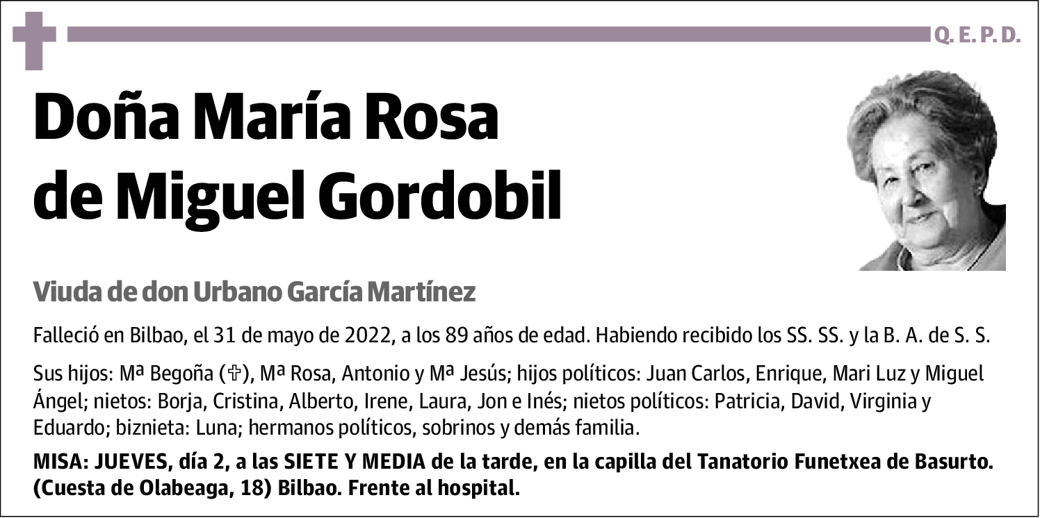 María Rosa de Miguel Gordobil