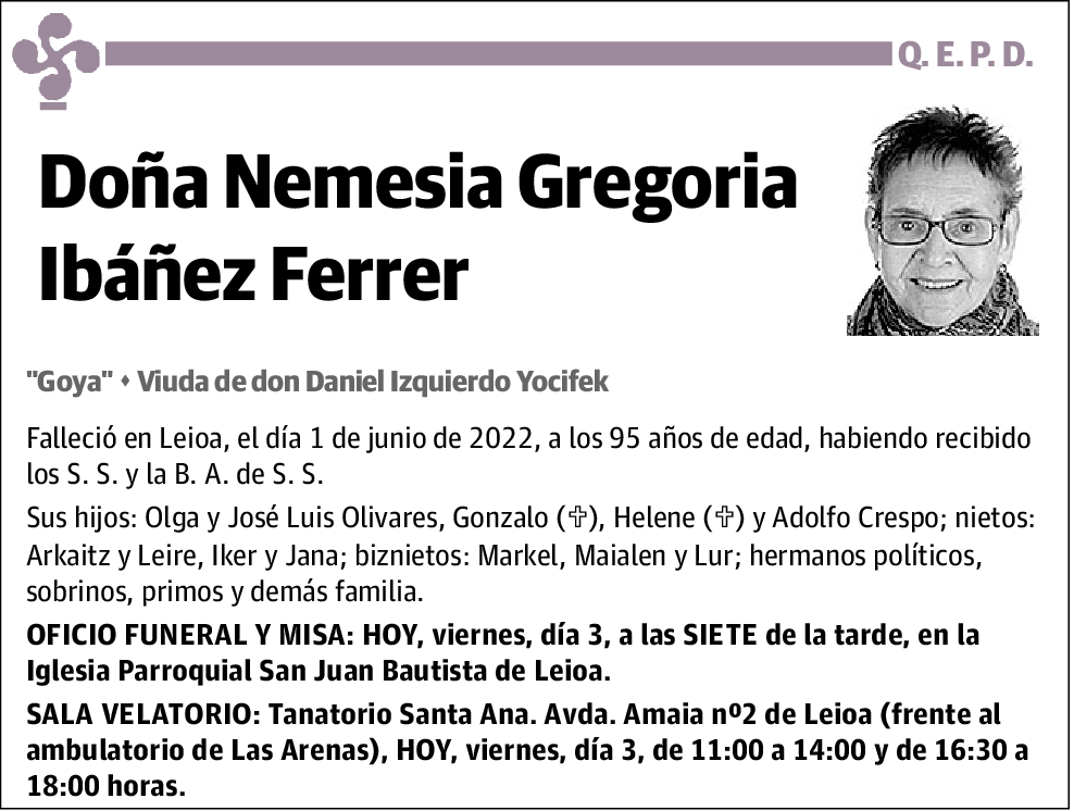 Nemesia Gregoria Ibáñez Ferrer