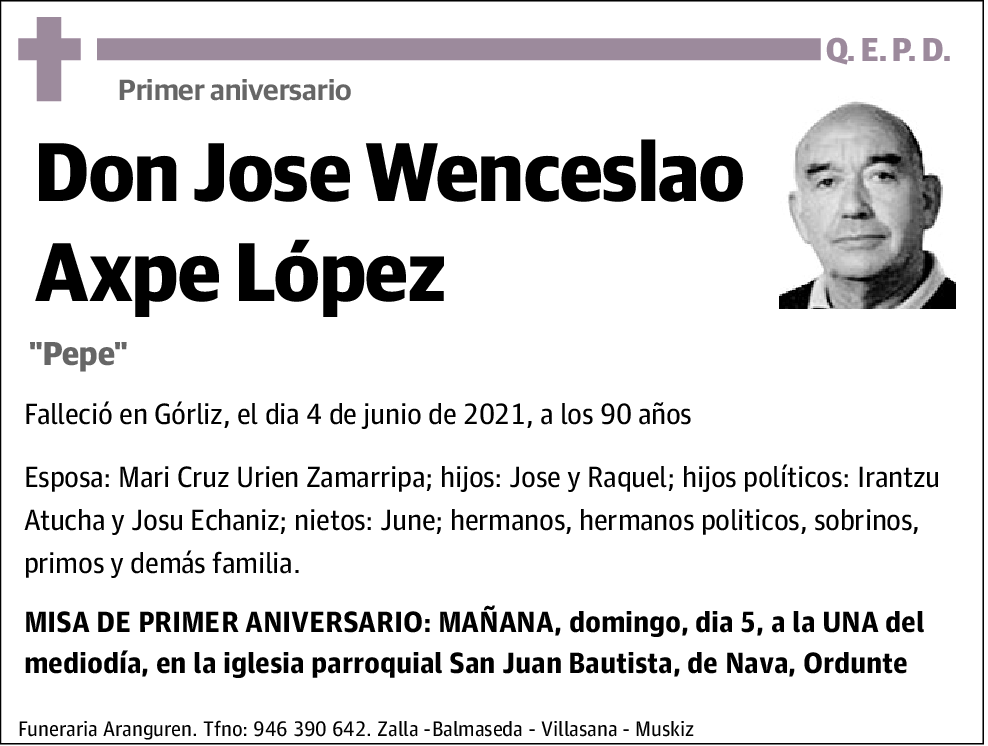 Jose Wenceslao Axpe López