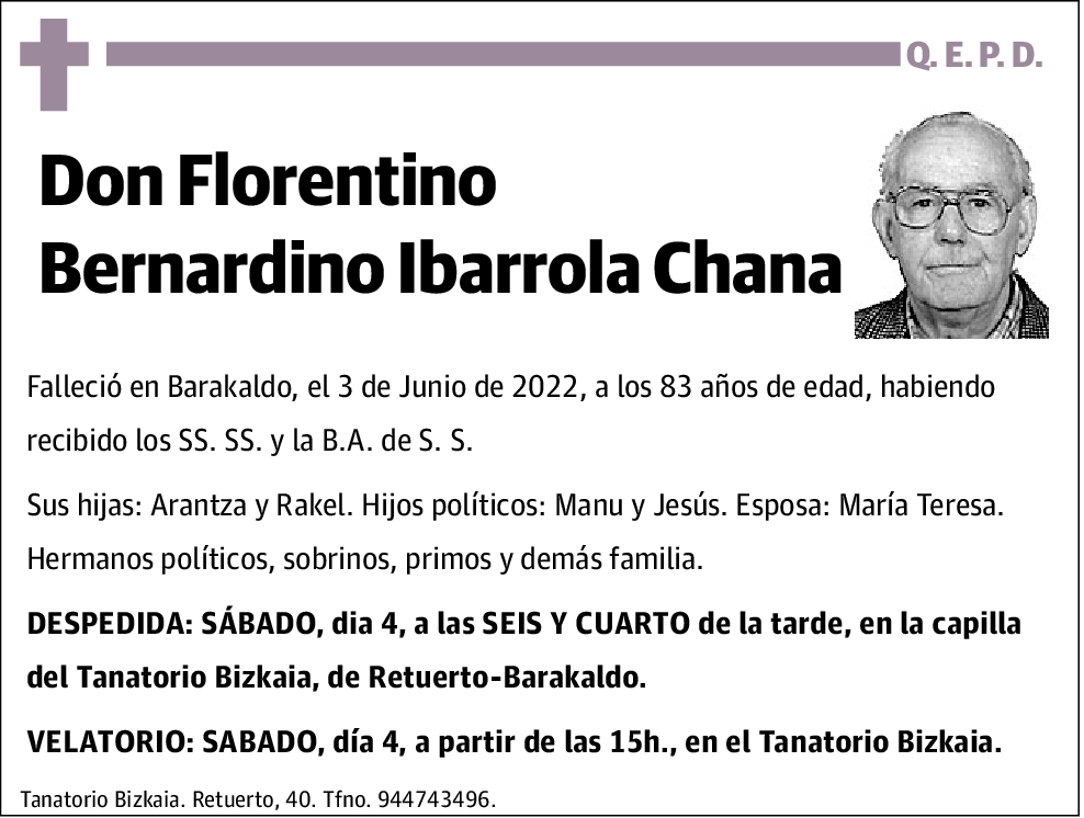 Florentino Bernardino Ibarrola Chana