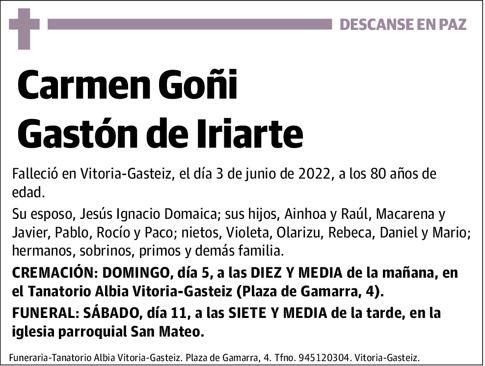 Carmen Goñi Gastón de Iriarte