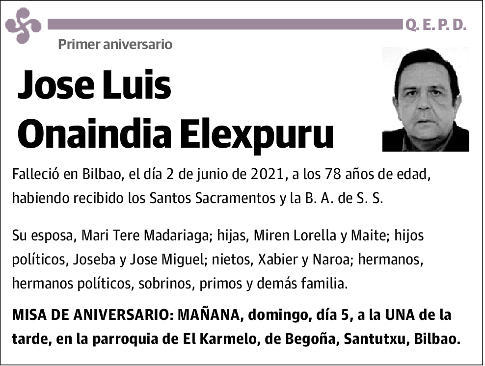 Jose Luis Onaindia Elexpuru