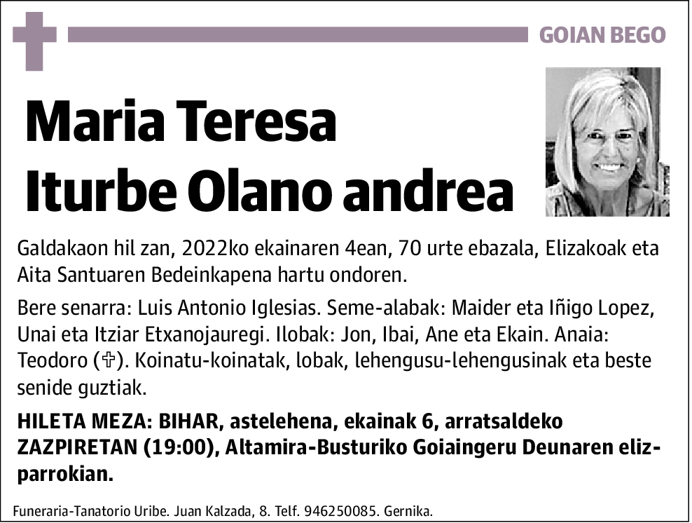 María Teresa Iturbe Olano