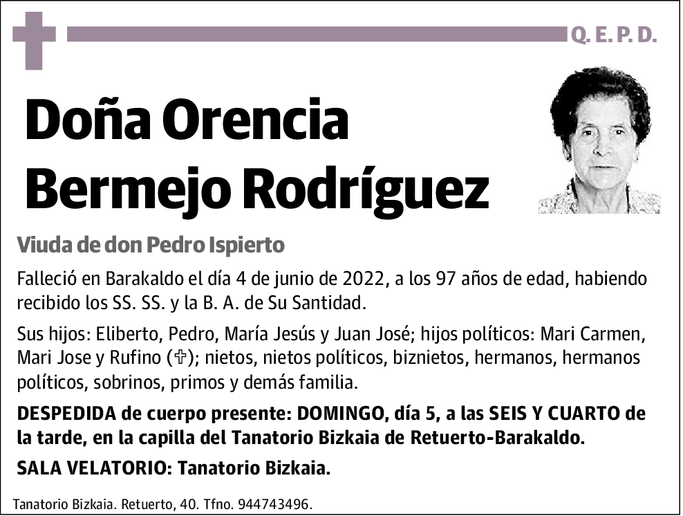 Orencia Bermejo Rodríguez