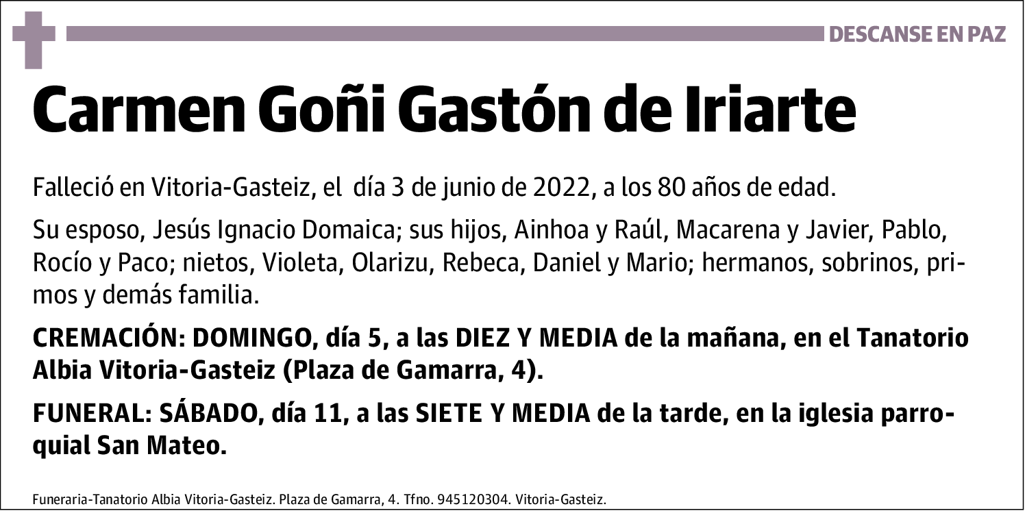 Carmen Goñi Gastón de Iriarte