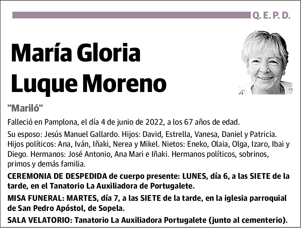 María Gloria Luque Moreno