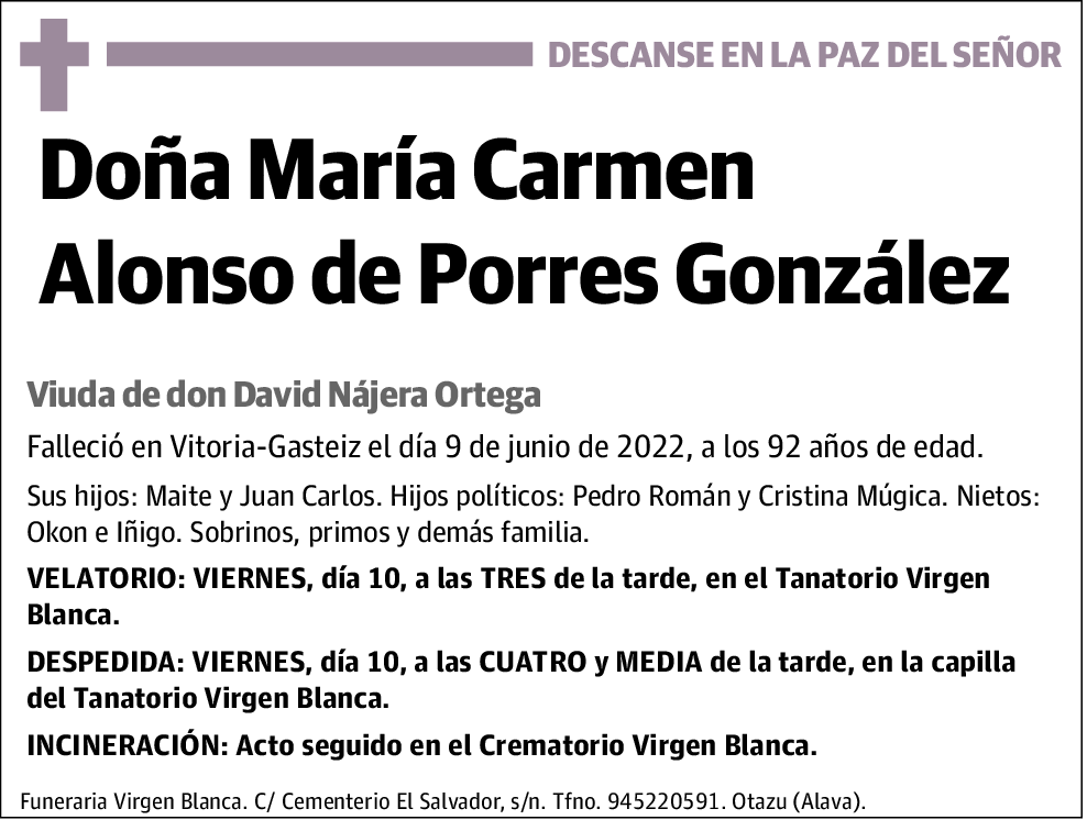 María Carmen Alonso de Porres González