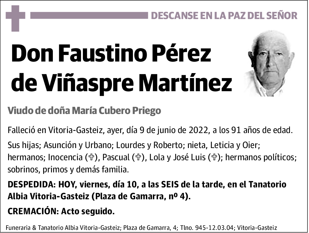 Faustino Pérez de Viñaspre Martínez