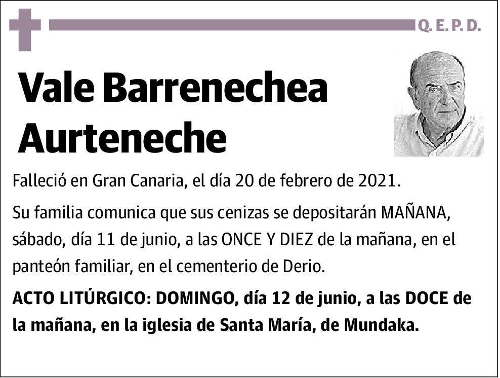 Vale Barreneceha Aurteneche