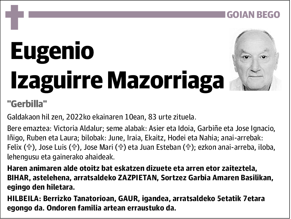 Eugenio Izaguirre Mazorriaga