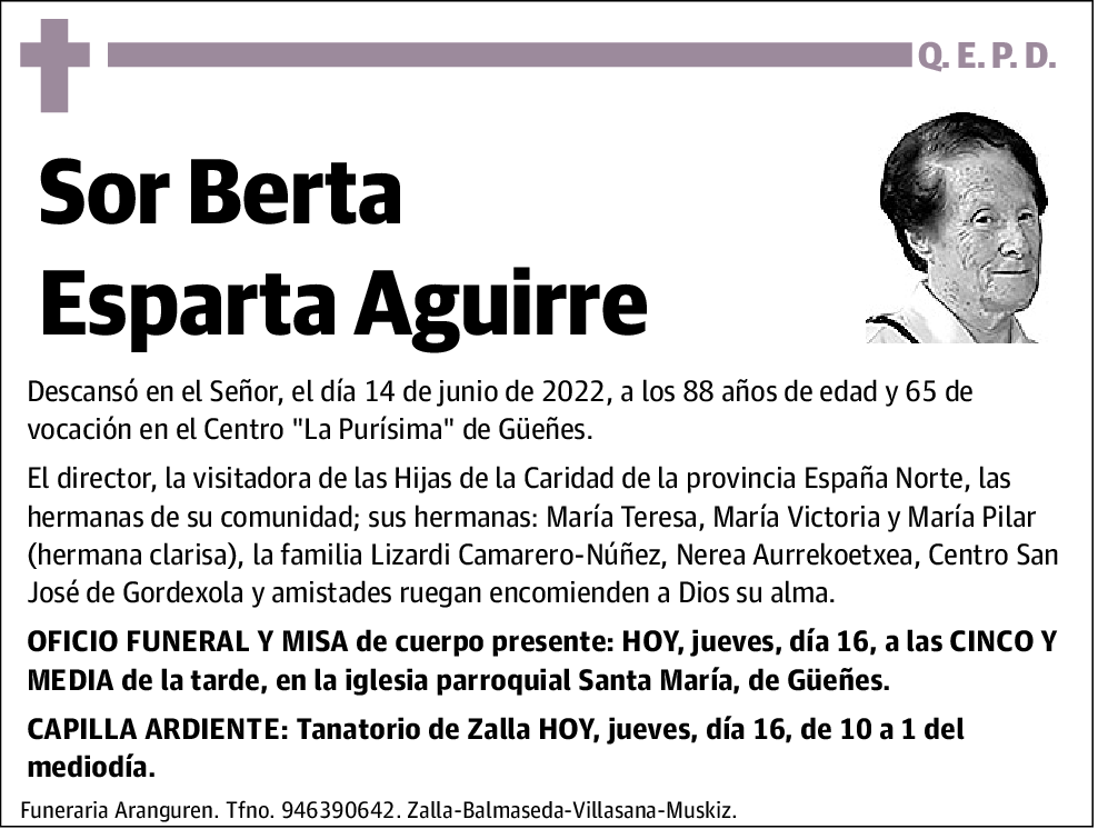 Sor Berta Esparta Aguirre