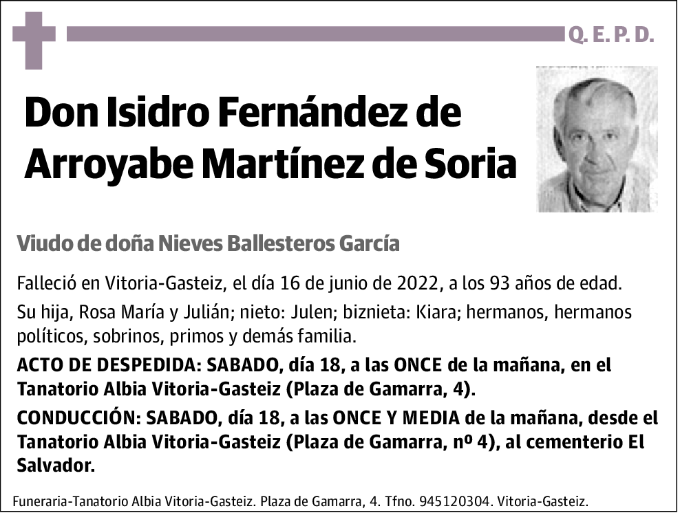 Isidro Fernández de Arroyabe Martínez de Soria