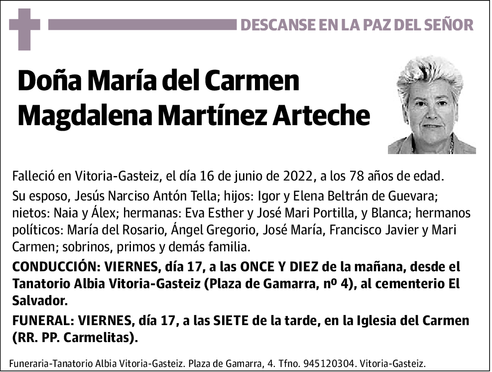 María del Carmen Magdalena Martínez Arteche