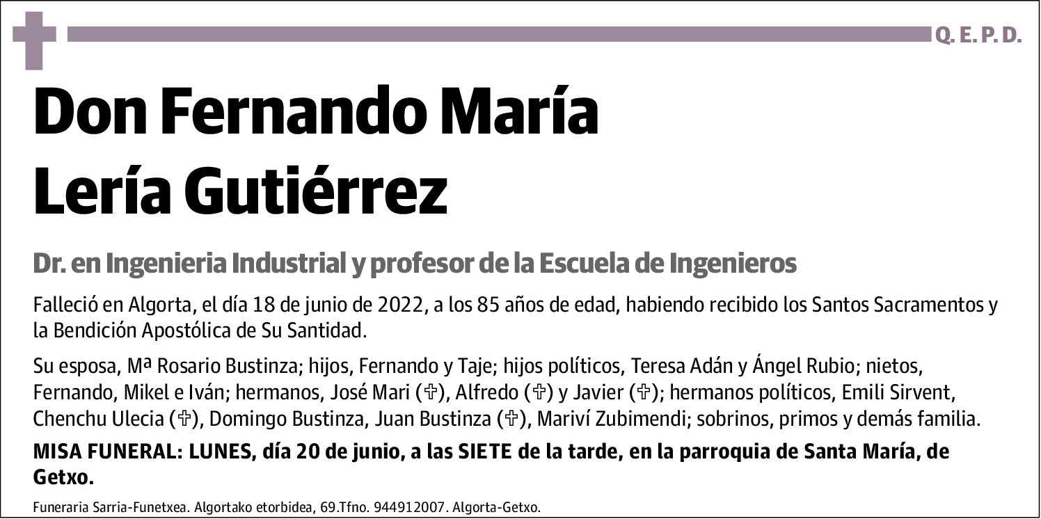 Fernando María Lería Gutiérrez