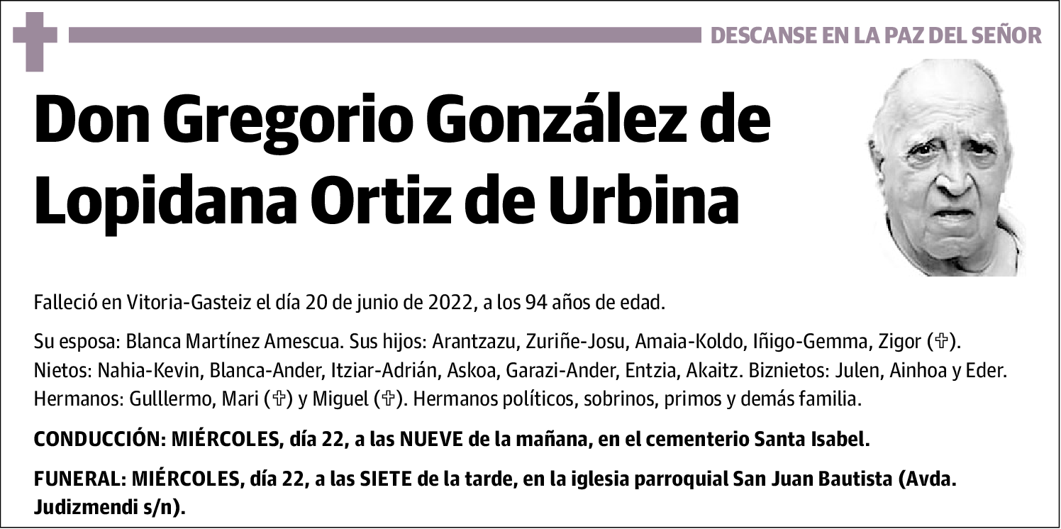 Gregorio González de Lopidana Ortiz de Urbina