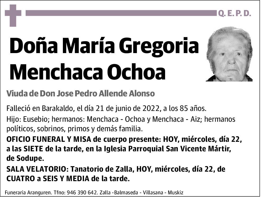 María Gregoria Menchaca Ochoa