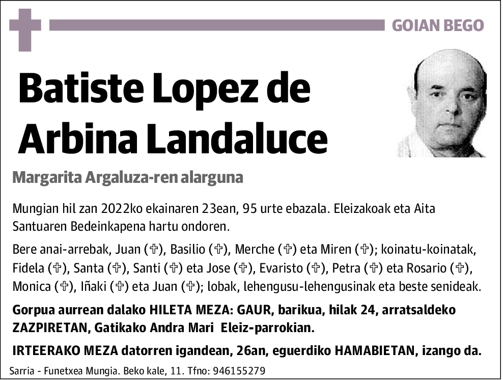 Batiste Lopez de Arbina Landaluce