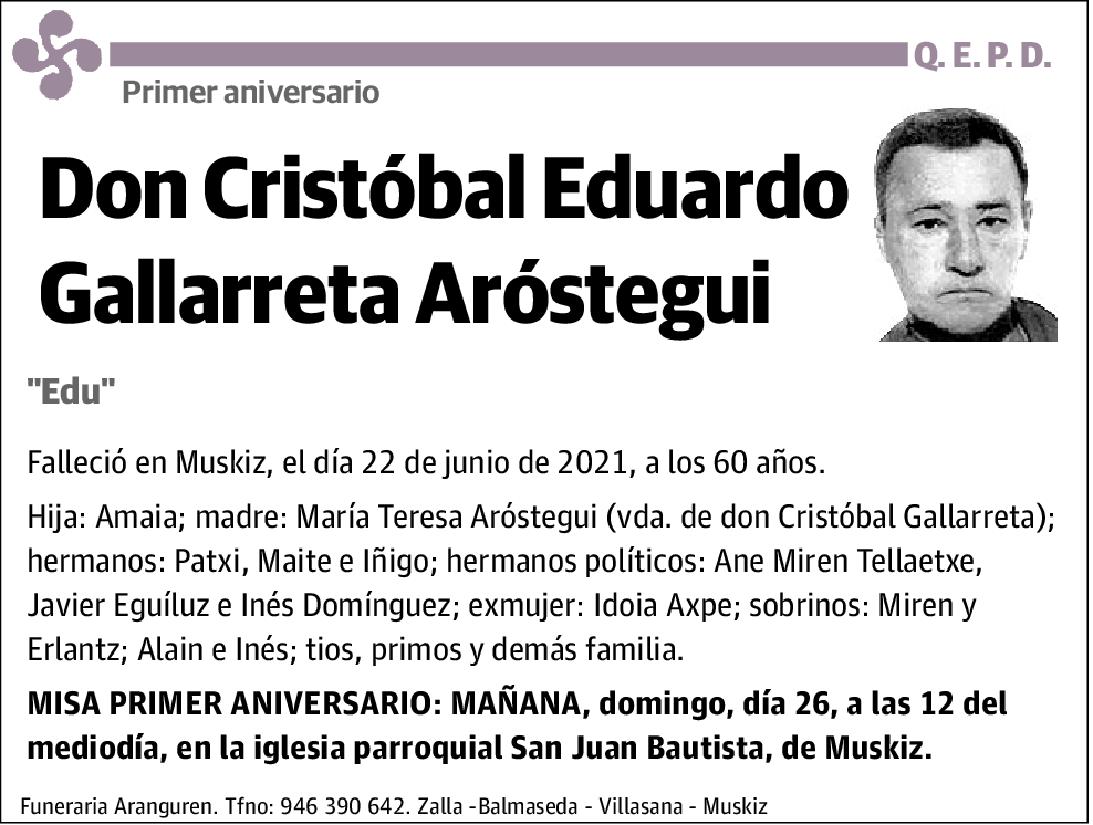 Cristóbal Eduardo Gallarreta Aróstegui