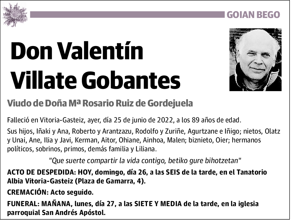 Valentín Villate Gobantes