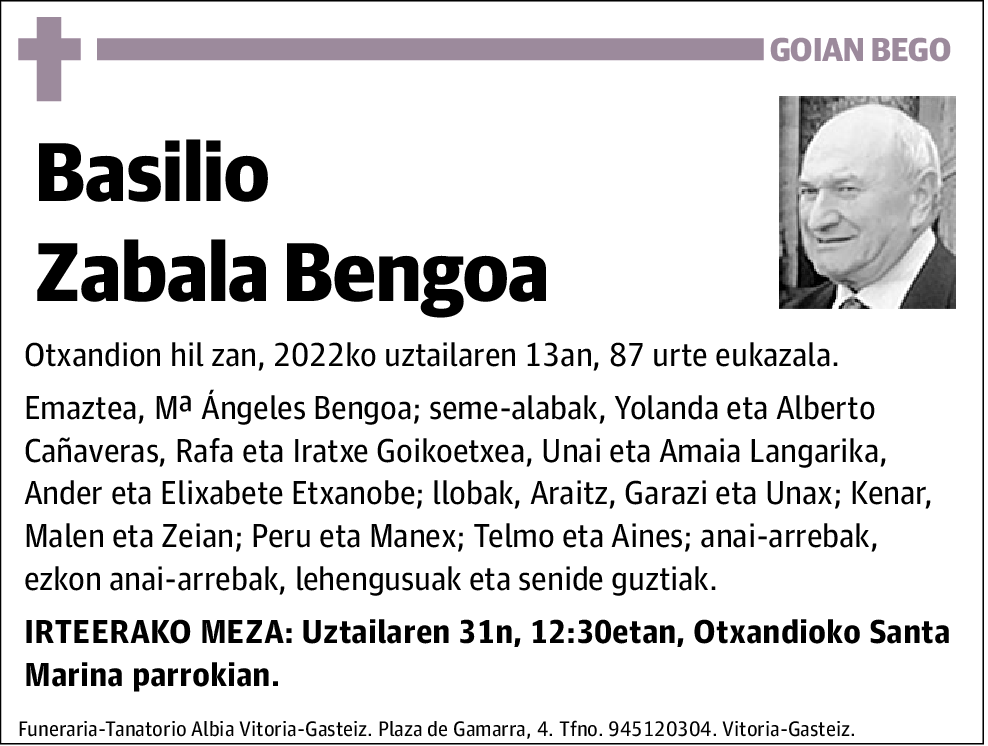 Basilio Zabala Bengoa