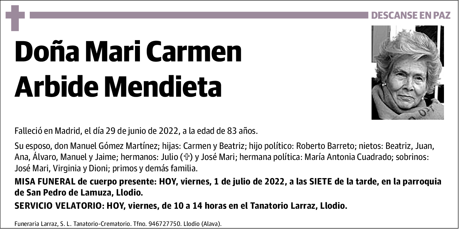 Mari Carmen Arbide Mendieta