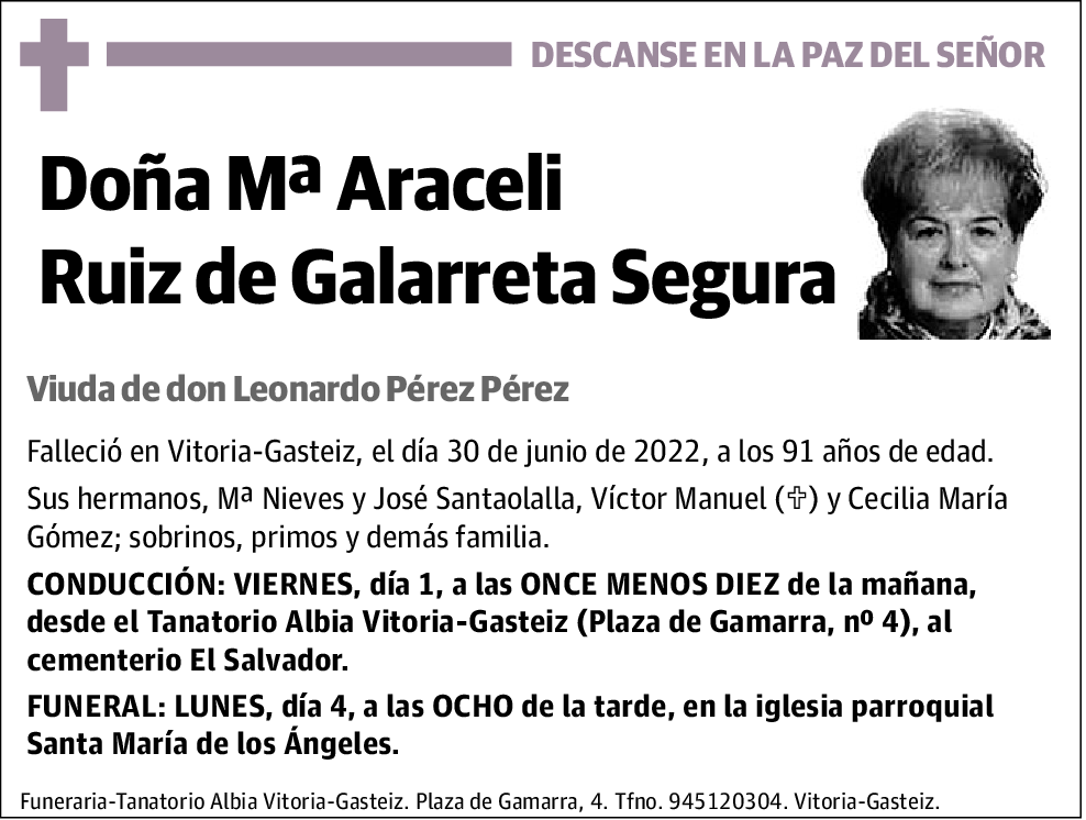 María Areceli Ruiz de Galarreta Segura