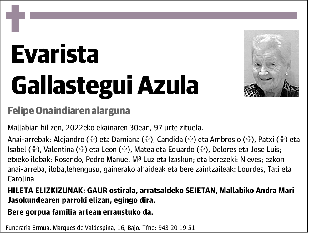 Evarista Gallastegui Azula