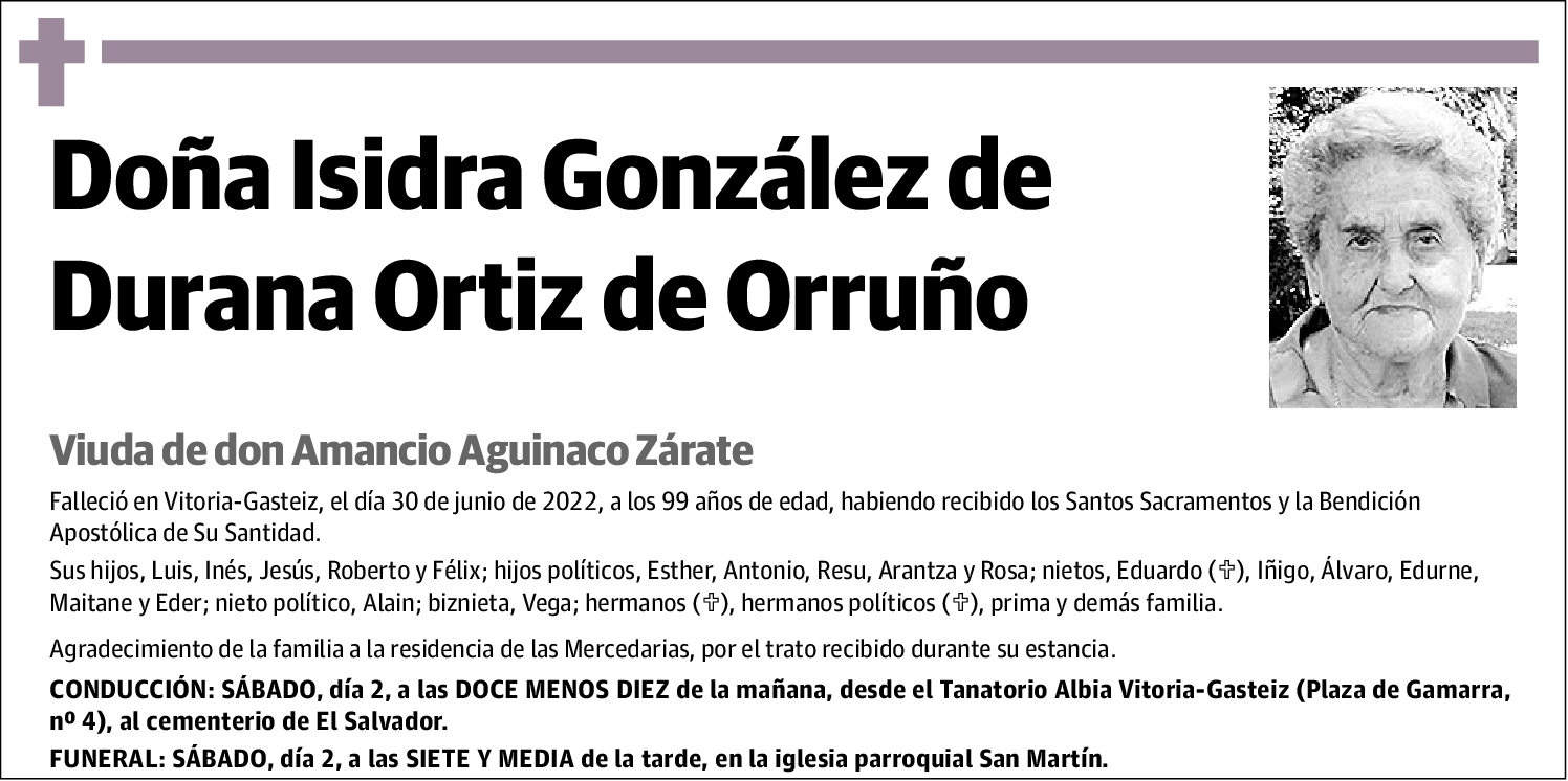 Isidra González de Durana Ortiz de Orruño