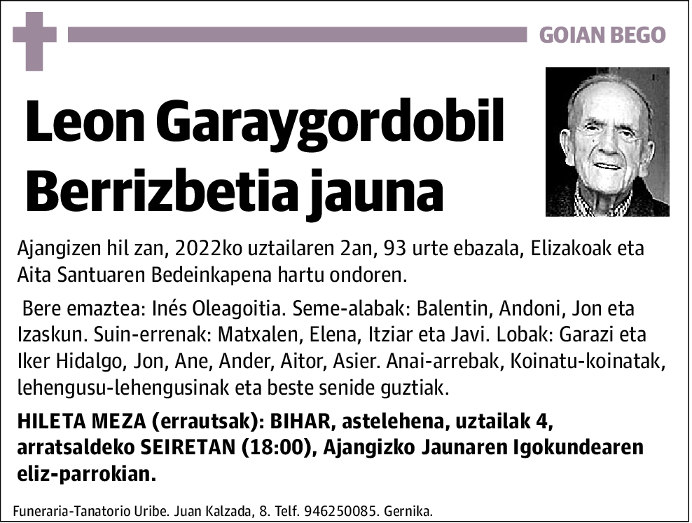 Leon Garaygordobil Berrizbetia