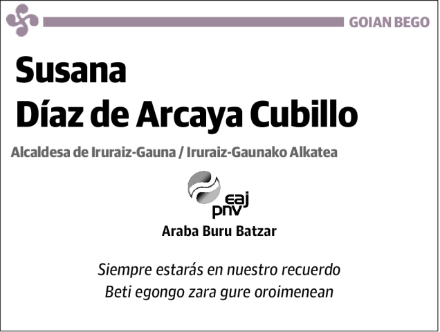 Susana Díaz De Arcaya Cubillo Esquela Necrológica El Correo